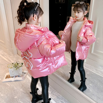 Girls cotton-padded clothing short cotton-padded jacket childrens jacket foreign fashion girl thick winter clothing 2021 New Winter