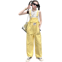 Girls overalls suit summer 2024 new style children and girls summer wear thin style trousers casual pants