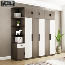 Wardrobe Simple modern economical assembly Bedroom cabinet Solid wood overall combination Two three four five six European style