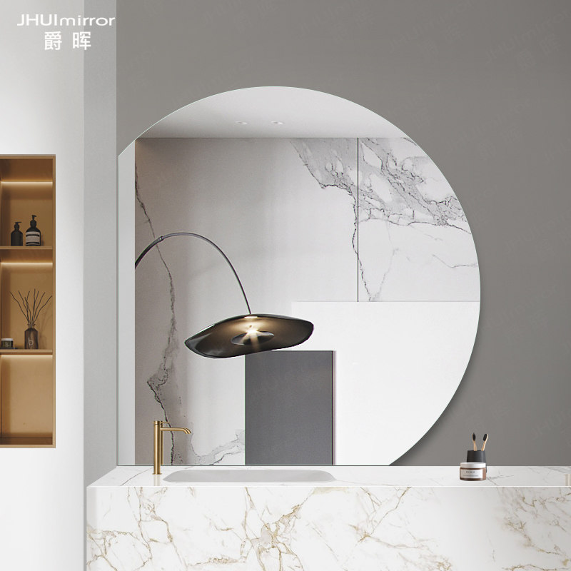 Dressing room Bathroom Mirror Free of perforated adhesive walls wall-mounted Alien Large semi-circle washroom Wash Glasses Bathroom decorative mirror