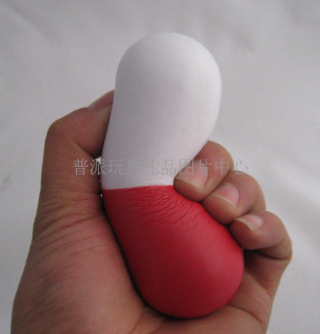 11 * 4cm white plus red pu pill pressure ball capsule decompression ball pu toy pill