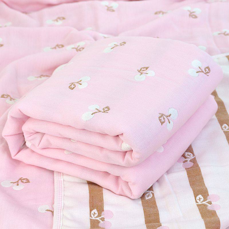 Pure cotton gauze pink baby towel quilted clouds newborn baby wrap towel bath towels newborn baby cuddle covered with cover blanket