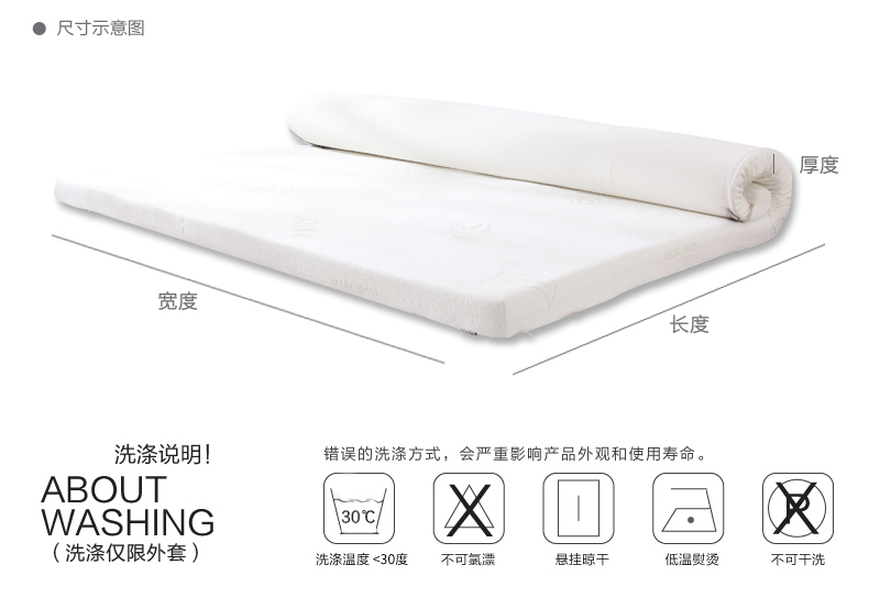 Mlily bộ nhớ bông nệm 1.8 m giường 褥 đôi dày sinh viên 1.5 mét tatami phục hồi chậm sponge mat