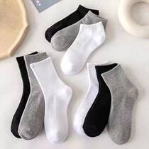 Black Socks Mens Mid-Barrel Winter Streets Pure Cotton White Socks Sport Tide Cards Long Cylinder Winter ins Tide Stockings