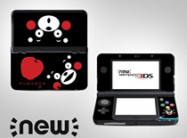 NEW3DS sticker NEW 3DS pain machine patch full body membrane KUMAMON Kumamoto color sticker Black