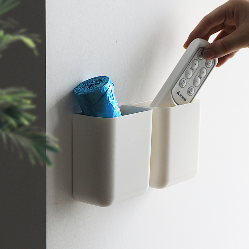 RV wall-mounted garbage bag remote control storage box multi-functional punch-free seamless paste kitchen bathroom study sundries