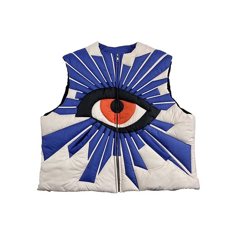 Konoot New Product Eye of Truth Vest Padded Jacket Unisex American Style Trendy Brand Jacket Autumn and Winter Style