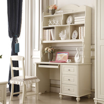 Childrens desk Bookshelf combination study desk Writing desk Bedroom Student computer desk European-style bookcase One-piece table