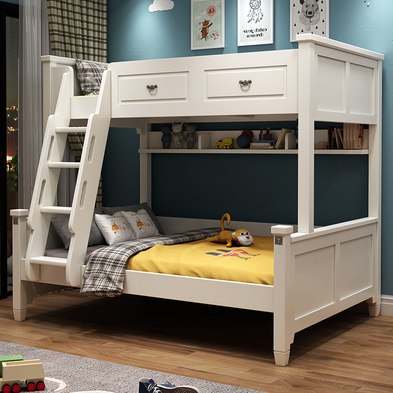 Bunk bed bed two-storey bed bunk bed bunk bed small apartment type solid wood high and low bed sub-mother bed multi-functional combination