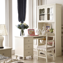 Corner desk and bookcase combination Home children and students solid wood bedroom writing desk with bookshelf Computer desk one