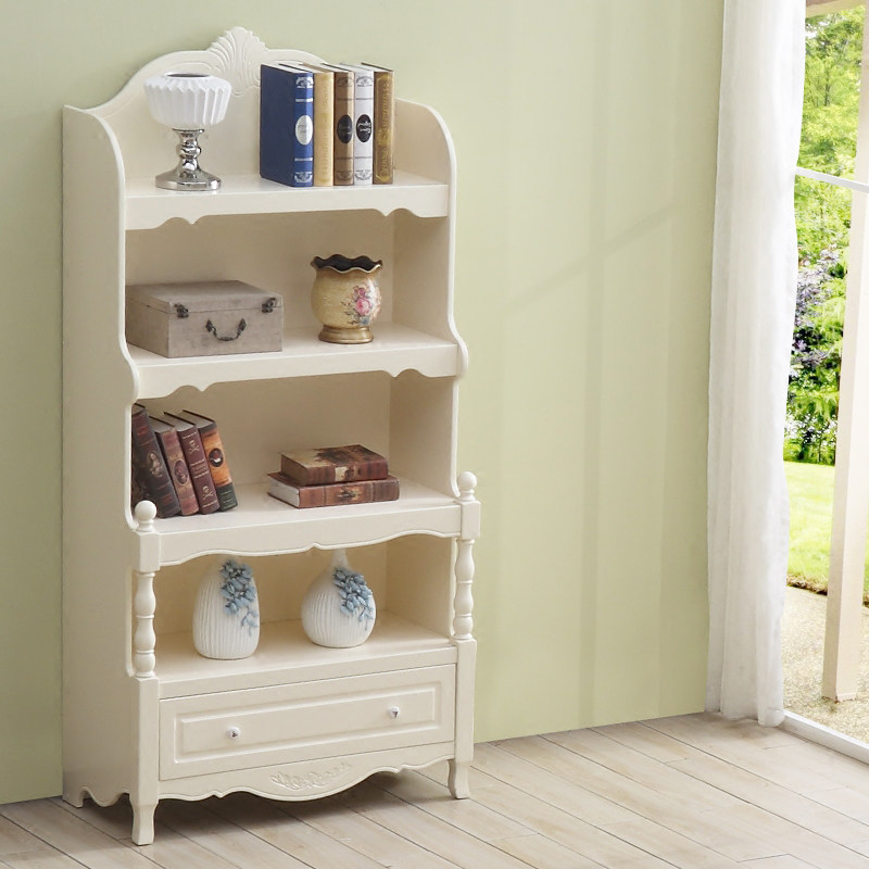 Children's small bookcase bookshelf European-style living room storage American home storage cabinet solid wood bedroom floor-to-ceiling lattice cabinet