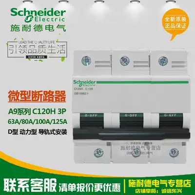Schneider breaker C120H 3P D100A125A80A63A air switch A9N198 22 30 14