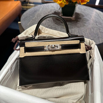Fully handmade wax line 2024 new box cowhide kelly second generation mini Kelly bag single shoulder crossbody handbag for women