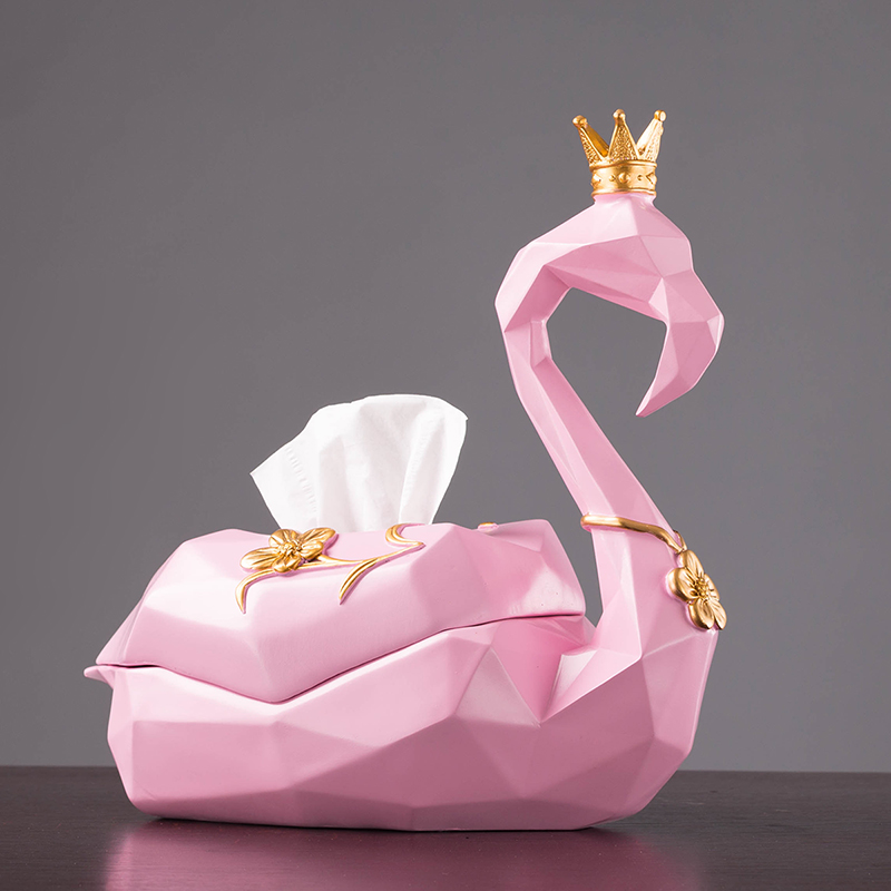 Modern European-style living room tissue box creative coffee table drawer home American simple flamingo napkin drawer box