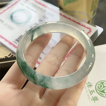 Emerald bracelet ice waxy Burmese jade thin strip high-end female princess Yang green floating flower a natural grandmother