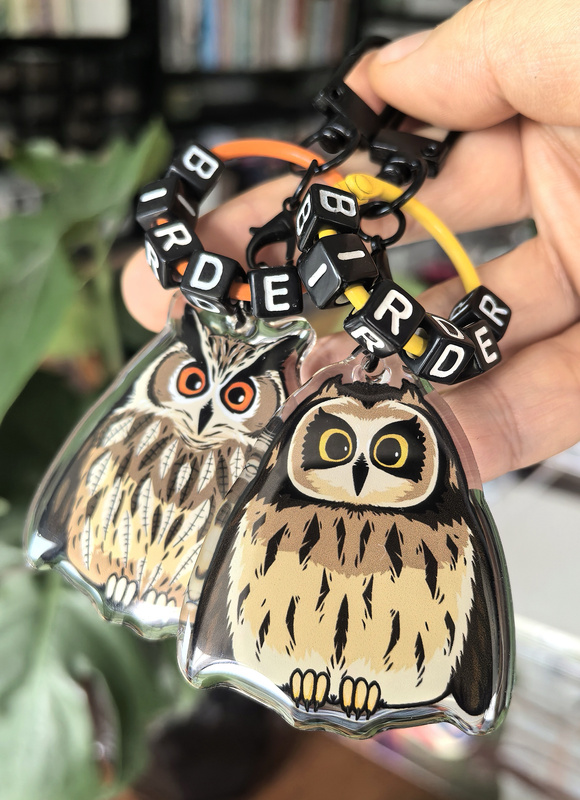 Birdman Exclusive Owl Pendant - Short-Eared Owl & Great Horned Owl / Bird Watching Accessories / Small Bird Pendant / Owl Accessories