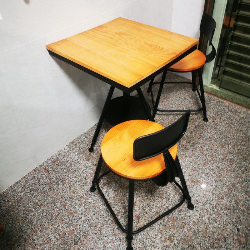 Net red coffee table solid wood creative round table ins milk tea shop designer dessert shop cafe commercial table and chair combination