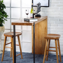 Solid wood family bar table Living room partition Home bar table Kitchen American wood wall high foot table customization
