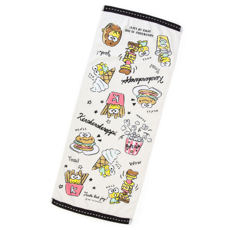 Japan SanrioKeroppi big-eyed frog cotton long towel Face towel Sports sweat towel (fast food)