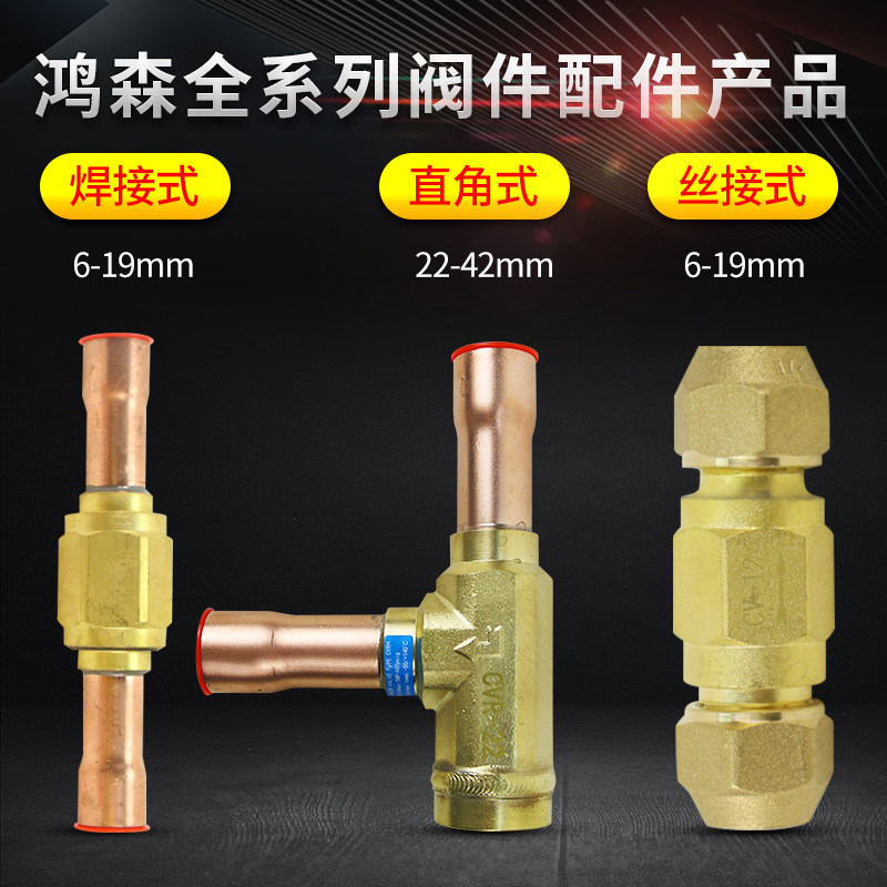 Hongsen refrigeration unit air conditioning heat pump anti-reflux one-way check valve Screw port welding port check valve Check valve