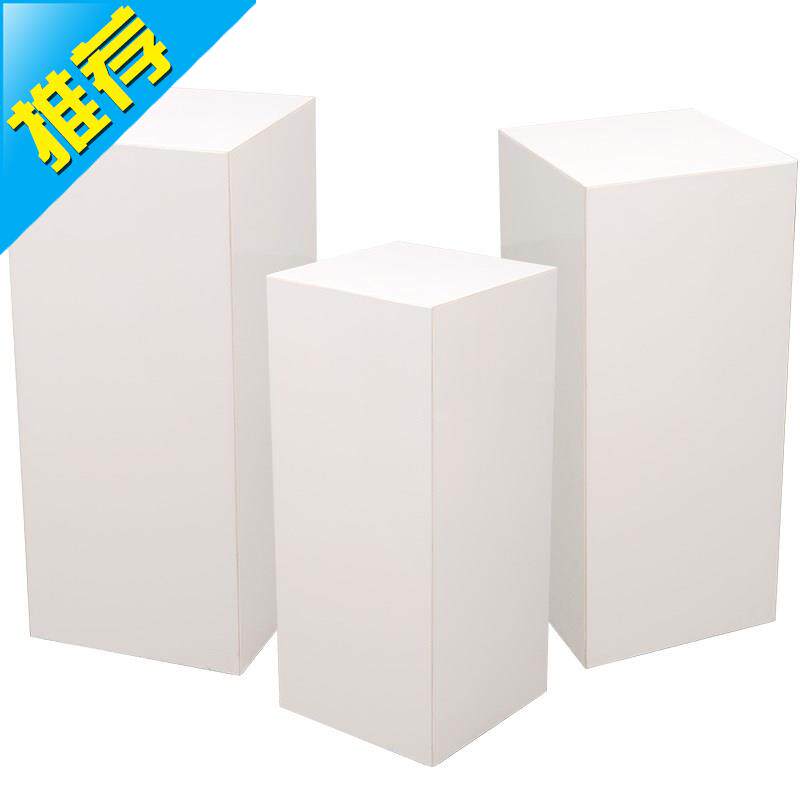 Pure white marble 7 stone sculpture table base decoration model room hotel living room display table stone pier base