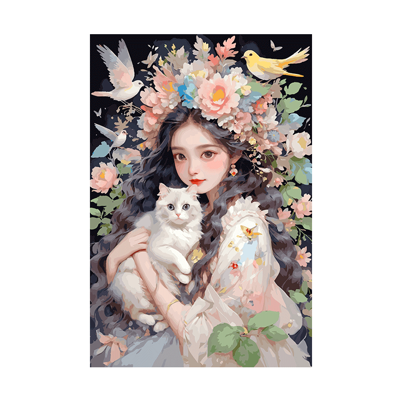 精选高品质diy数字油画多色系填色高端油彩画装饰画