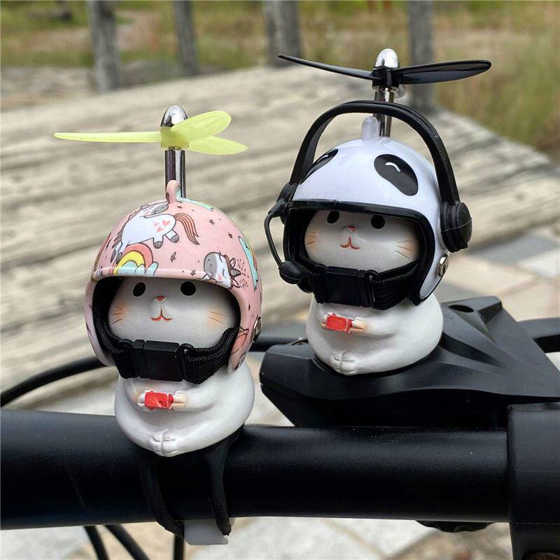 Net red kitty safety helmet bamboo dragonfly decorative mirror ornaments small yellow duck car electric car motorcycle doll