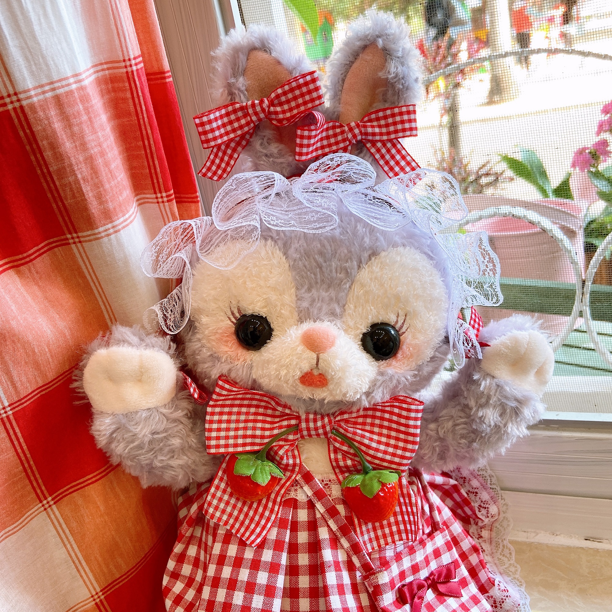 Lolita doll bag Star Delu dress Stella skirt Red plaid strawberry accessories lolita handmade