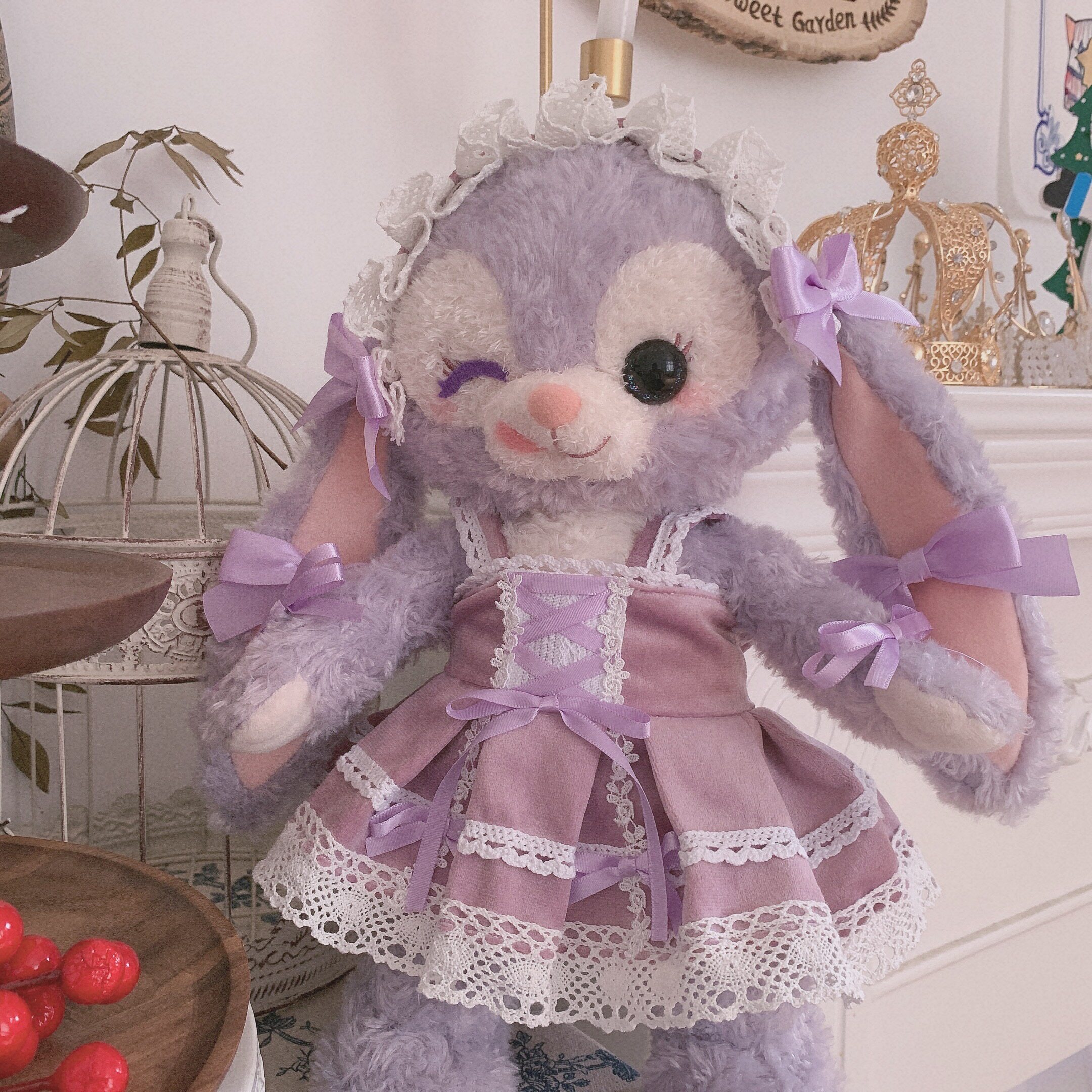 Star rabbit skirt Star Dew clothes Leather flannel material purple BBD multi-color hair band hand-made baby clothes