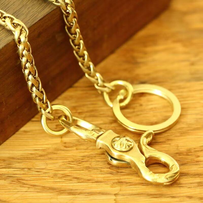 6Mm/8Mm Thick Pure Brass Key Chain, Wallet Chain, Pants Chain, Waist Chain, Anti-Lost Key Chain, Motorcycle Chain, Pendant Accessory