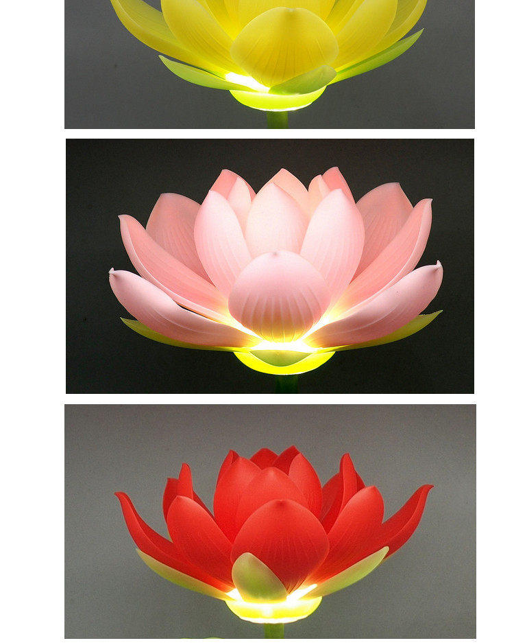 товар из китая 家用自动开花仿真莲花灯荷花供佛灯佛堂家居装饰工艺品客厅装饰灯 No brand