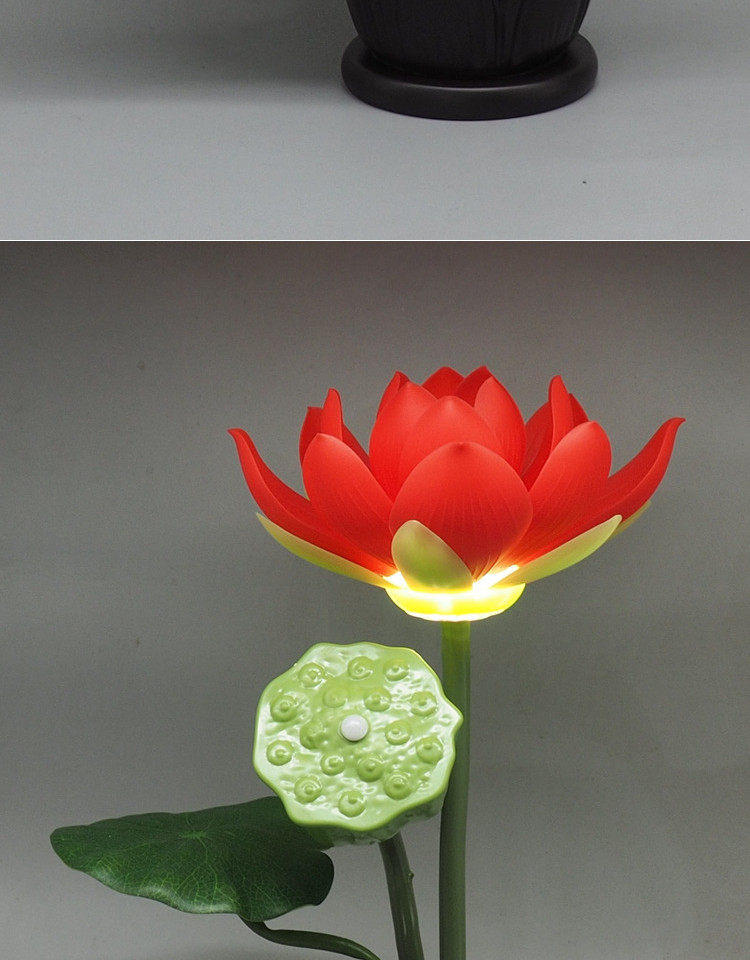 товар из китая 家用自动开花仿真莲花灯荷花供佛灯佛堂家居装饰工艺品客厅装饰灯 No brand
