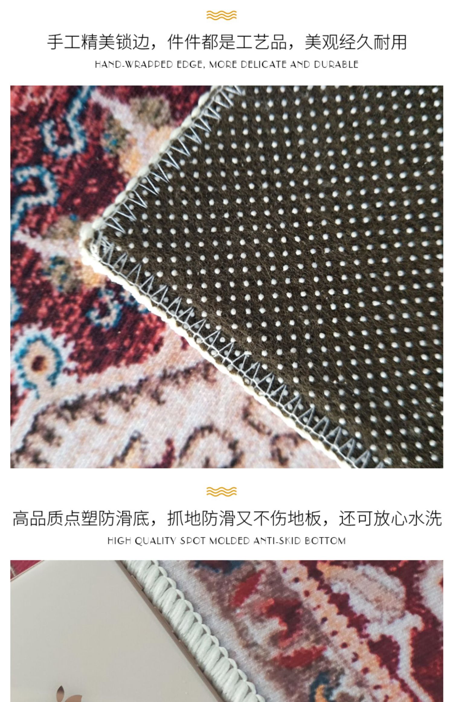 Đơn giản ánh sáng Bắc Âu Phòng khách sang trọng Bàn cà phê Thảm Mỹ Phong cách Trung Quốc mới Hậu hiện đại Châu Âu Phòng ngủ cạnh giường ngủ - Thảm thảm trải nền nhà
