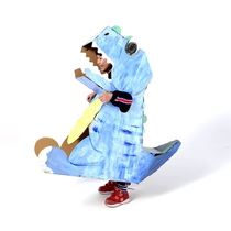 Baby overlord dinosaur can be carton leather box Wearable handmade clothes toys for children DIY paper shell board model