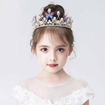 European and American Crystal Pearl Crown Water Diamond Crown Princess Crown Headwear Girl Performance Birthday Princess Dresses Child Hair Stirrup Butterfly