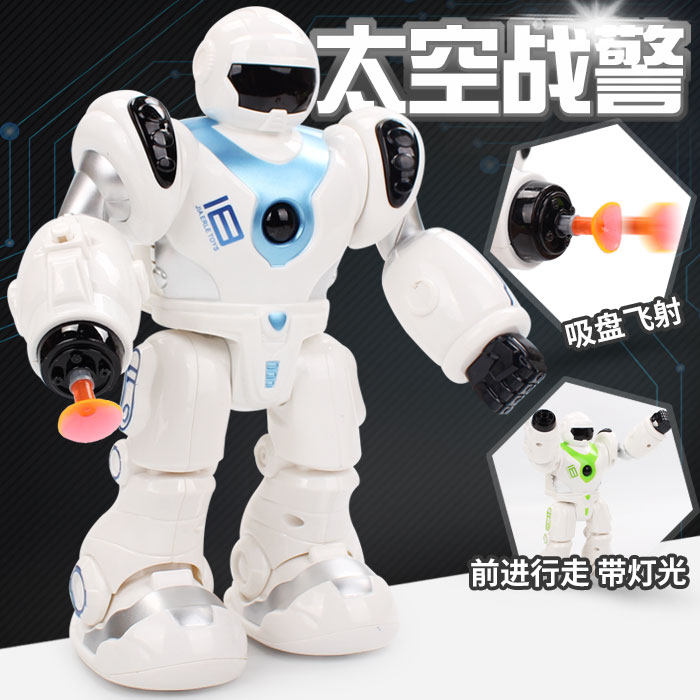 Robot Smart Puzzle Electric Will Dance Space Warfare Police Children Boy Toy Music Light Launch Soft Play