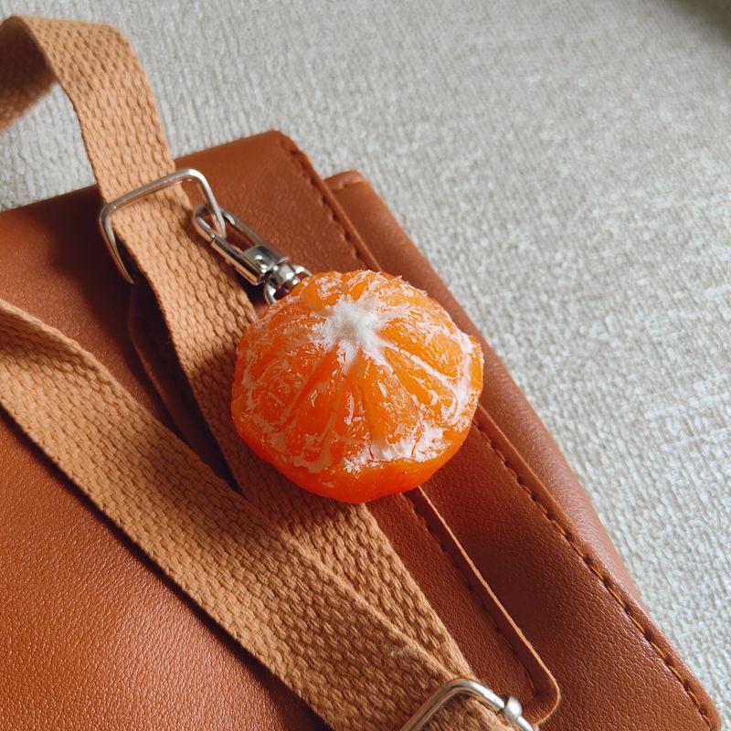 Gesimuleerde schilferende oranje sleutelhanger hanger fruit gesp heren- en damestassen hanger origineel ornament_voghion.com