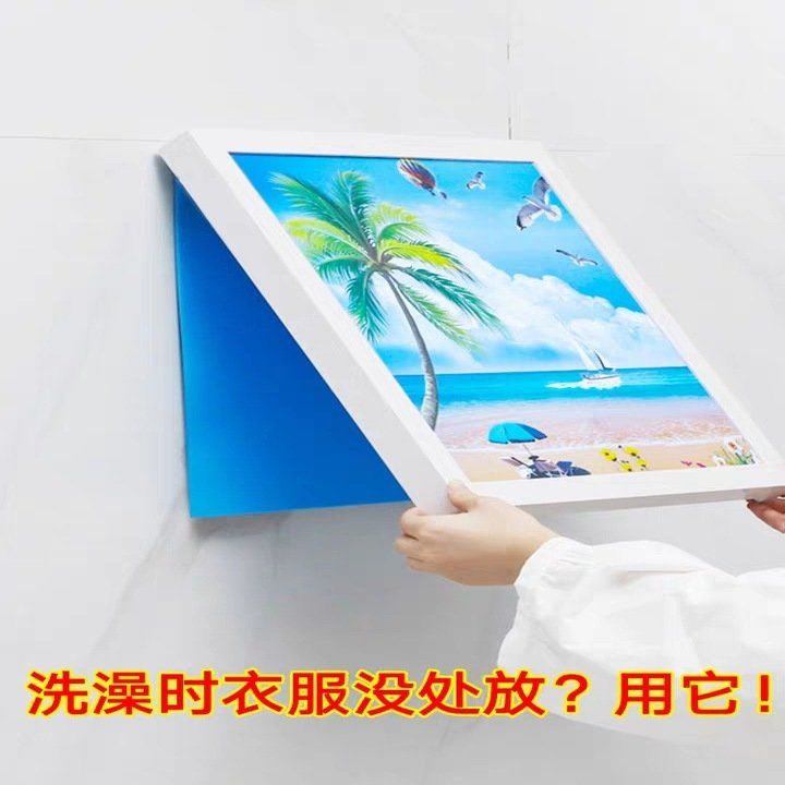 Mural-style bathroom folding storage cabinet foldable hidden wall cabinet storage wardrobe wall storage shelf