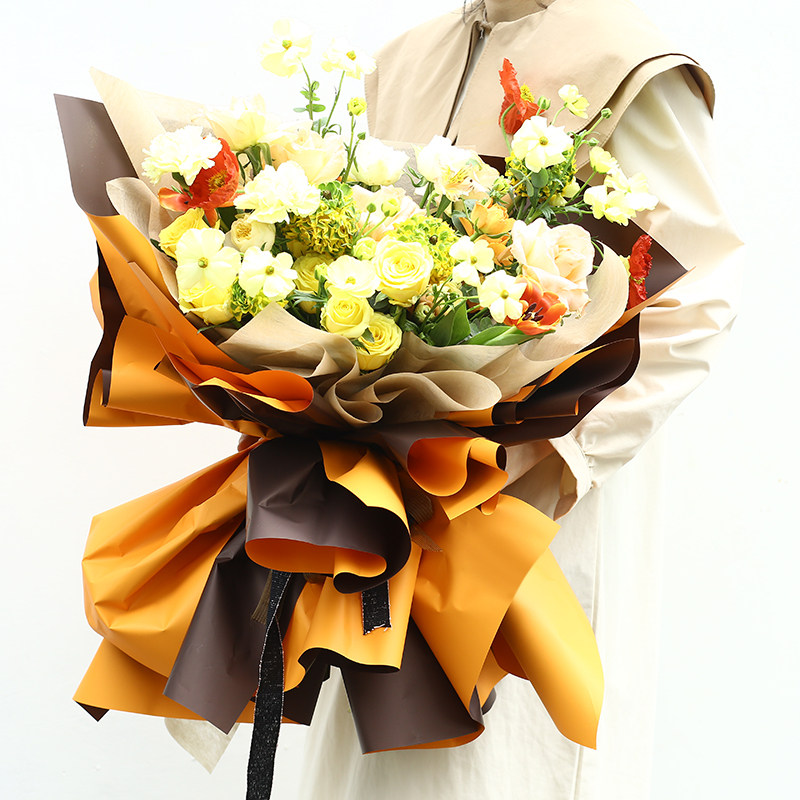 Ouya paper flower wrapping paper double-sided two-color Korean waterproof bouquet wrapping flower paper flower shop flower rose material