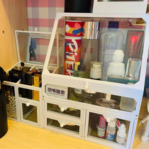 ins cosmetics storage box dustproof household large capacity desktop finishing storage Net red lipstick skin care rack