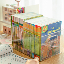 Book storage box transparent storage box childrens high school classroom desktop Oxford tree picture book basket book stand