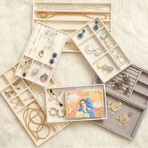 Jewelry box storage box flannel earrings necklace hand jewelry rack drawer lining