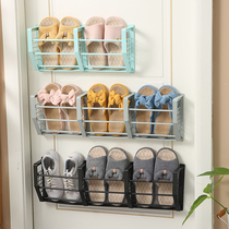 Simple door rear shoe rack door home interior beautiful multi-layer storage artifact wall-mounted door rear shoe rack without punching