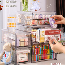 Desktop Stationery containing box drawer Cosmetic Student Dormitory Finishing Box Acrylic Transparent Office Storage