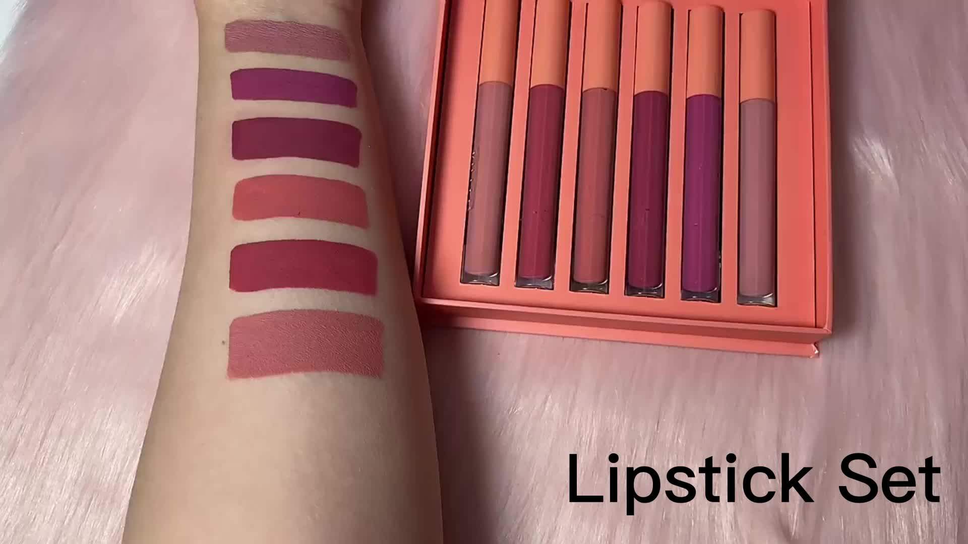 Hot Sale 6 Colors Private Label Lip Gloss Set Makeup Waterproof Lasting