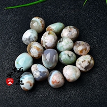 Natural green cherry blossom agate detritus large grain swinging piece fish tank flower pot with ornamental decoration ore specimen stone