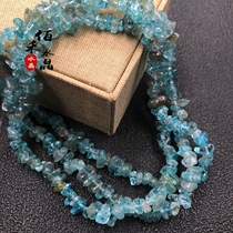 Natural apatite crystal gravel with hole permeable phosphorus ash semi-finished gravel diy necklace sweater chain accessories