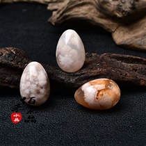 Natural cherry blossomagate agate small egg swing egg-shaped to play the handlebar piece DIY pendant ornament child play
