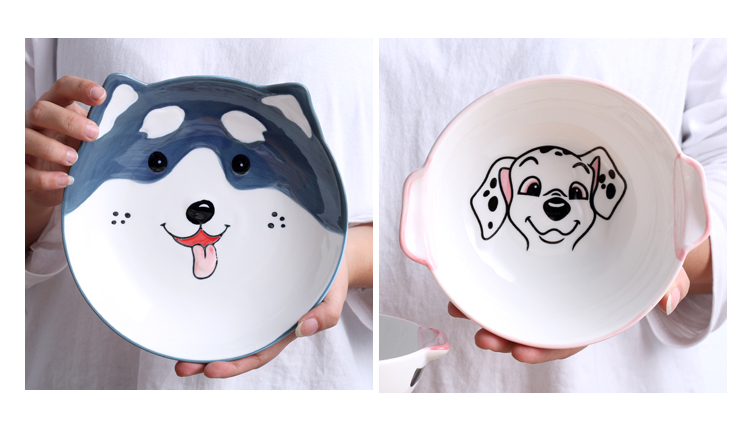 Express cartoon expression of dog ceramic tableware dish bowl spoon sets shiba inu the design web celebrity huskies modelling of the children