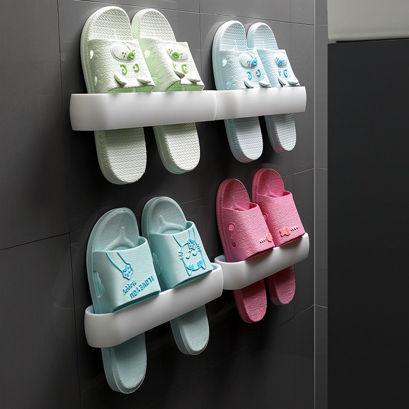 Bathroom slippers rack wall-mounted Wall-mounted Wall Shoes Dresser Dressing Room Free to Shoe Rack Toilet Shelve